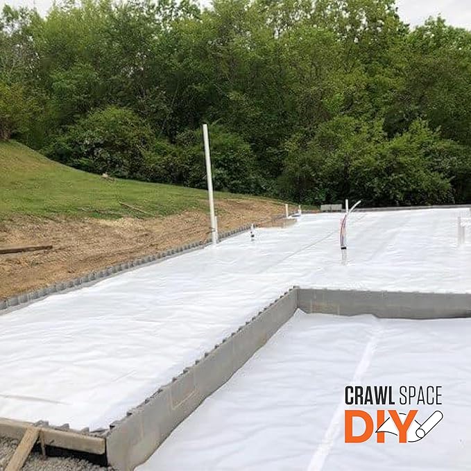 Whitecap - Woven Vapor Barrier - 12 Mil (12' x 100'), Thick Plastic sheeting, Drop Cloth Moisture Barrier Covering for Crawl Space Encapsulation, Life-Time Warranty - Image 4