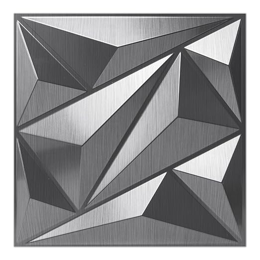Art3dwallpanels 33 Pack 3D Wall Panel Diamond for Interior Wall Décor, PVC Textured Wall Panels, 12''x12'' Cover 32.Sq.Ft. Silver - Image 9