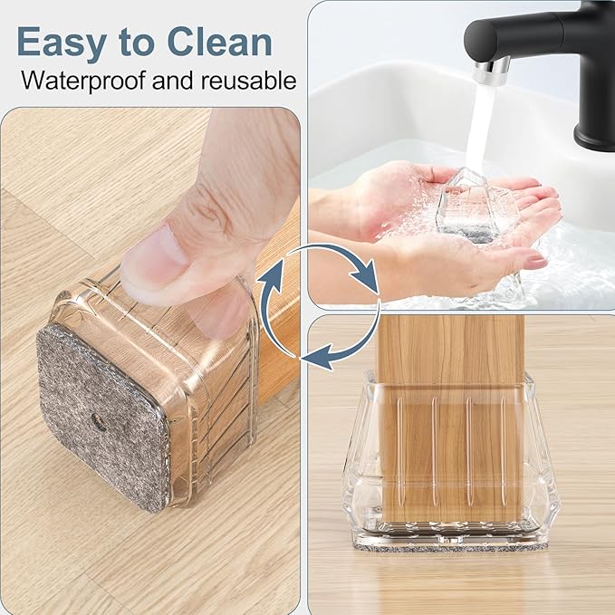 24PCS Square Chair Leg Floor Protectors for Hardwood Floors, Thicken Rubber Chair Leg Cap Covers, Non Slip Furniture Leg Pads to Protect Wood Tile Floors from Scratches and Reduce Noise - Image 6