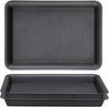 GREANER 10 Inch Plastic Plant Tray Saucer Rectangular, Black Heavy Duty Plant Trays No Holes, Humidity Trays for Indoor Outdoor Plants(3 Packs) by GREANER