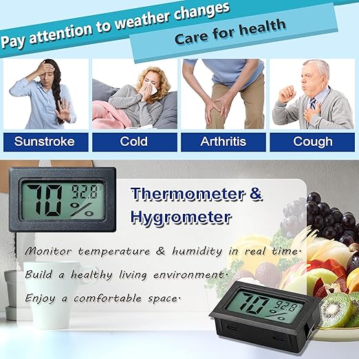 Humidity Gauge,Newlight66 Digital Hygrometer Indoor Outdoor Hygrometer Thermometer for Home Car Greenhouse（12 Pack - Image 5