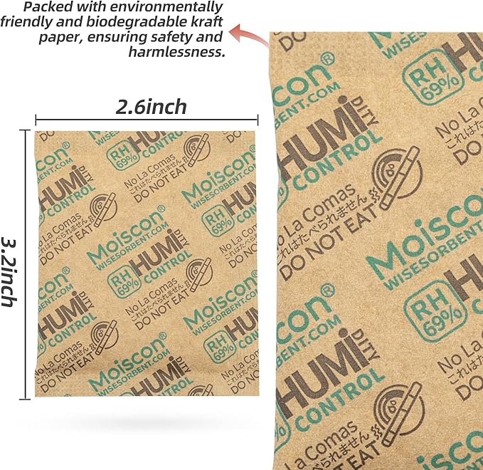 8 Gram 15 Pack 69% Two-Way Humidity Control Packs for Storing 1 oz, Size 8 for Travel Case Resealable Bags, Humidity Pack Moisture Control Packets Individually Wrapped - Image 3