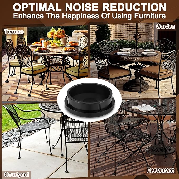 24 Pack 1-1/4" Wrought Iron Chair Leg Caps Heavy Duty Nylon Furniture Pads Round Chair Legs Feet Glides Floor Protectors for Outdoor Metal Chairs, Garden Patio Furniture, Table Feet - Image 6