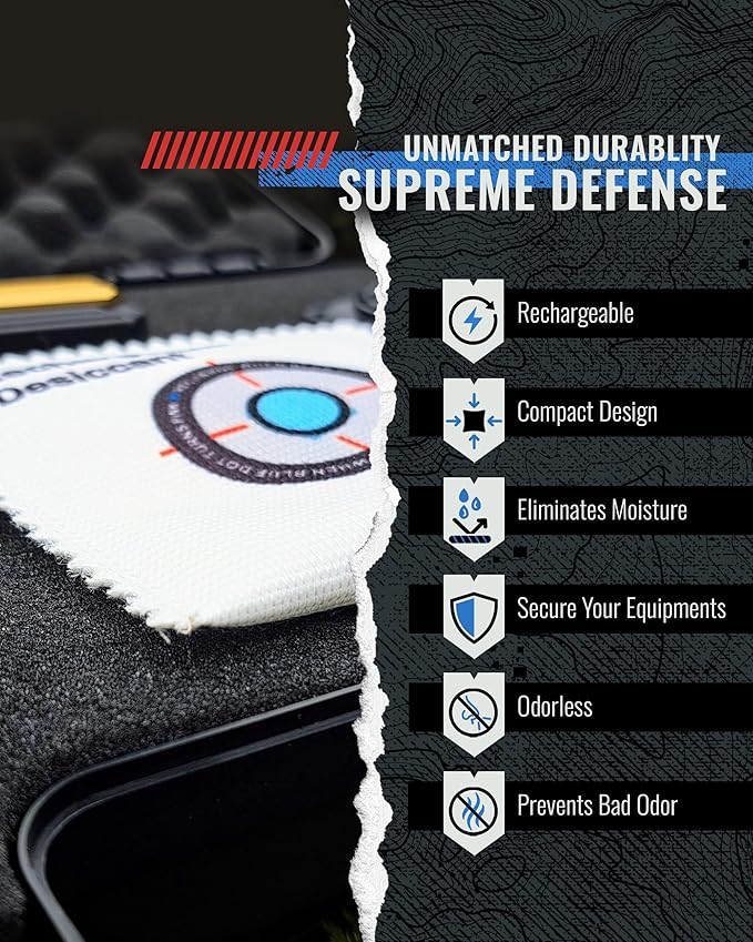 Rechargeable Desiccant Pack – Reusable Moisture Absorber for Gun Safes, Gun Cases, Closet, Car, RV & Storage | Portable Silica Gel Dehumidifier Bags for Humidity & Odor Control - Image 7