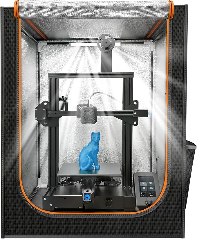 3D Printer Enclosure with LED Light, Fireproof Dustproof Tent Constant Temperature Protective Cover for Ender3 Max Neo/Ender3 S1 Plus/Ender 5/ Pro/Plus/Neptune 4 Plus/CR-10/10S PRO10 Mini/CR-X, Large by YOOPAI