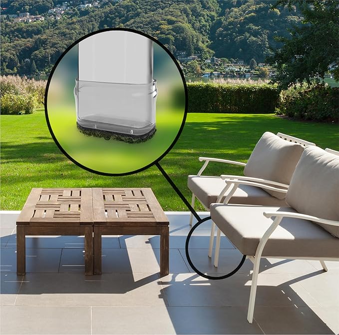 Slipstick GorillaOutdoor Berber Furniture Feet Pads with Clear Sleeve Sock (16 Pack) Weatherproof Outdoor Furniture Sliders for Medium Rectangular Legs - Image 6