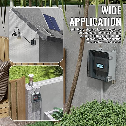 Joinfworld Outdoor Waterproof Electrical Box 13x13x5 Nema Box Weatherproof Plastic Electrical Box Outdoor WiFi Enclosure for Electrical Connection WiFi Router - Image 6