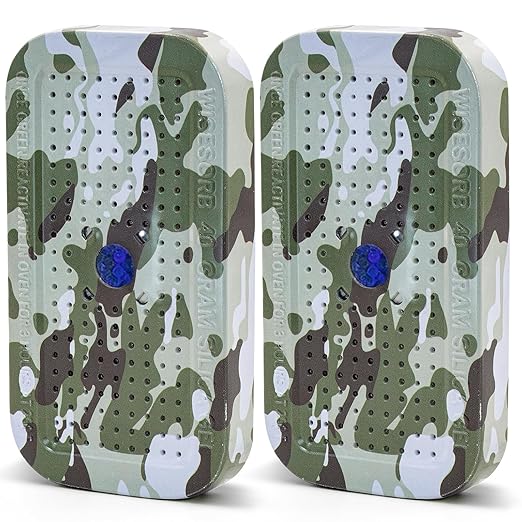 2 Packs Gun Safe Dehumidifier 40 Gram Reusable Indicating Silica Gel Desiccant Canister- Camouflage Rechargeable Humidity Moisture Absorbs for Car Closet Cabinet Storage Box by Wisesorb