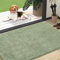 OLANLY Dog Door Mat for Muddy Paws 47x32, Absorbs Moisture and Dirt, Absorbent Non-Slip Washable Doormat, Quick Dry Chenille Mud Mat for Dogs, Entry Indoor Entryway Carpet for Inside Floor, Sage Green by OLANLY
