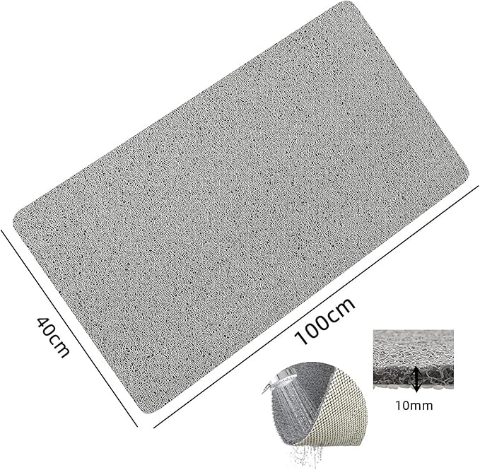 Non-Slip Shower Mat Bathtub Mat with Drain Soft on Feet PVC Loofah Shower for Bathroom Wet Area Quick Drying No Suction Cup Comfort Shower Rugs Bathroom Accessories (39”×16”) - Image 5