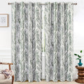 DriftAway Linen Printed Blackout Curtains Tree Branch Pattern Double Layer 96 Inches Long for Bedroom Thermal Insulated Summer Sound Lined Grommet Drapes for Living Room 2 Panels Loden Green/Linen by DriftAway