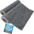 Drymate Premium Luxury Shelf & Drawer Liner, Thick Cushioned Fabric, Non-Adhesive, Absorbent, Waterproof, Slip-Resistant, Liners for Kitchen Cabinets (USA Made)(11”x36”)(2-Pack)(Light Grey Ridged) by Drymate