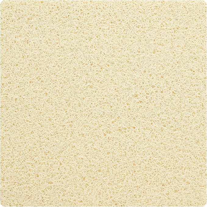 Enkosi Loofah Shower Mat Non Slip – Square Anti Slip Bath Mat for Inside Showers, Bathtub, Tub, Bathroom - Cushioned, Quick Dry PVC with Drain Holes - Secure Grip Safety Pad (Light Beige 24x24) by ENKOSI