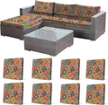 8Pcs Stretch Patio Cushion Cover, Bohemian Colored Geometric Pattern Couch Covers for Patio Furniture Cushions Washable Reusable Couch Covers Replacement for Fall Winter(Cover Only) by CALBODE