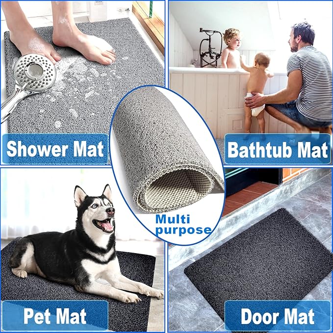 Shower Mats Non Slip for Elderly, 24x47’’Extra Lager Loofah Bath Mats for Shower, Non-Slip Bath for Elderly-Black - Image 6