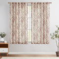 jinchan Linen Blend Curtain Floral Curtains for Living Room 63 Inch Length Farmhouse Brick Red Printed Curtain Rod Pocket Back Tab Peony Flower Patterned Drapes Curtains Set 2 Panels by JINCHAN