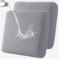 Fuloon Waterproof Seat Cushion Covers 2 PCS, Stretch Sofa Cushion Slipcovers Couch Covers Solid Washable Furniture Protector Suitable for Armchair Loveseat Sofa (Light Grey) by Fuloon