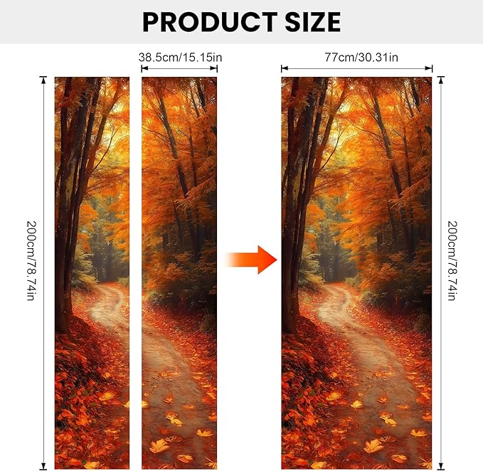 3D Door Decals Stickers, Peel Stick Wall Murals Vinyl Wallpaper Self-Adhesive Mural Door Covers Decorative for Furniture Home Decor Wrinkle-Resistant Waterproof - Image 3