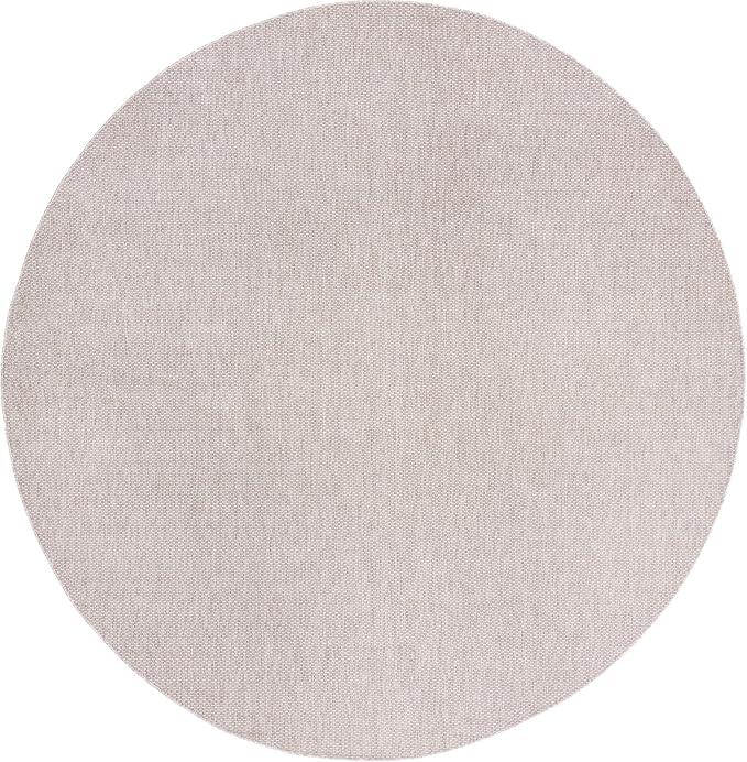Unique Loom Collection Casual Transitional Solid Heathered Indoor/Outdoor Flatweave Area Rug (13' Round, Beige/Ivory) by UniqueLoom