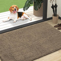 OLANLY Dog Door Mat for Muddy Paws 47x32, Absorbs Moisture and Dirt, Absorbent Non-Slip Washable Doormat, Quick Dry Chenille Mud Mat for Dogs, Entry Indoor Entryway Carpet for Inside Floor, Tan by OLANLY