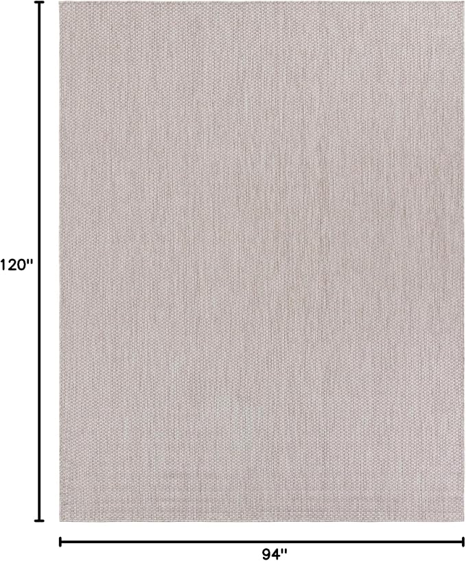 Unique Loom Outdoor Solid Collection Area Rug (7' 10" x 10' Rectangle Beige/Ivory) - Image 2