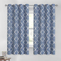 Beauoop 100% Blackout Curtains 45 Inches Long 2 Panels for Bedroom Living Room Blue Moroccan Geo Room Darkening Thermal Insulated Soundproof Grommet Top Window Treatments Drapes, 50x45 Set of 2 by Beauoop