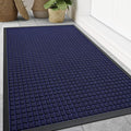 Smiry Front Door Mat Outside Entrance, Heavy Duty Natural Rubber Doormat, Non Slip, Trap Dirt and Moisture, Easy Clean, Low Profile Welcome Floor Mats for Indoor Outdoor Entry, 70x46.5 Inch, Navy Blue by Smiry