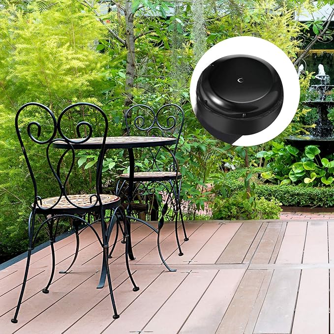 Jetec 1.5 Inch Patio Furniture Seating Glides/Feet/Caps for Wrought Iron Outdoor Furniture Easy to Install Replacement Chair and Table Feet Glide Protectors/Cap(Black,48 Pieces) - Image 7