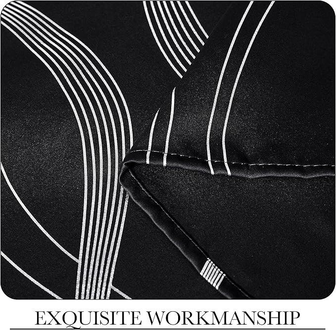 NICETOWN Black Out Curtains 120 inch Long 2 Panels Burg, 52x120 Extra Long Blackout Drapes for Living Room Office Window, Foil Printed Wave Lines Energy Saving Thermal Insulated Draperies for Bedroom - Image 7