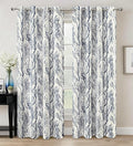 DriftAway Linen Printed Blackout Curtains Tree Branch Pattern Double Layer 84 Inches Long for Bedroom Classic Thermal Insulated Summer Sound Lined Grommet Drapes for Living Room 2 Panels Blue/Linen by DriftAway