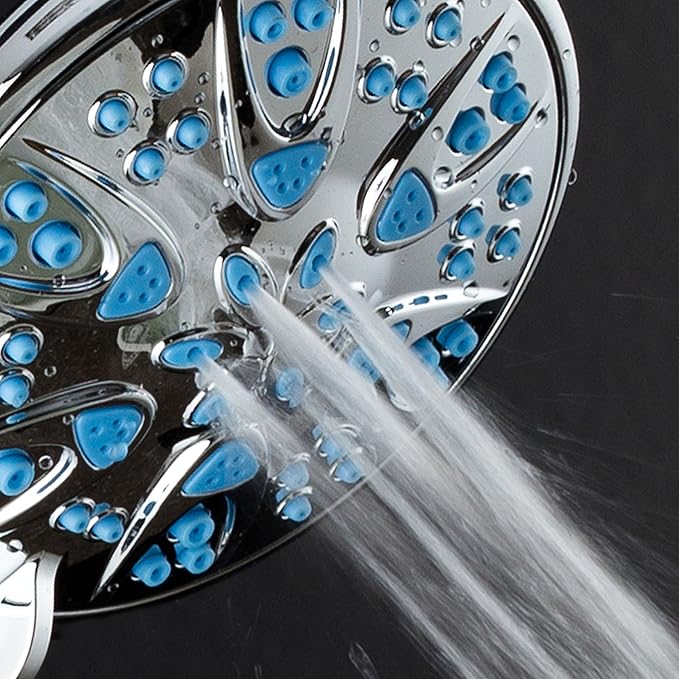 AquaDance Antimicrobial – Anti-Clog High-Pressure 6-Setting Head with Microban Nozzle Protection from Growth of Mold, Mildew & Bacteria for Stronger Shower 4", Aqua Blue Jets – 1.8 GPM - Image 4