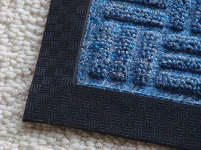 Kempf Water Retainer Front Door Mat, 24” x 36”, Blue, Outdoor Indoor Entrance, Non-Slip, Low Profile, Natural Rubber Doormat, Traps Dirt and Moisture - Image 3