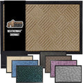 GORILLA GRIP 100% Waterproof All-Season WeatherMax Doormat US Designed Natural Rubber, Stain and Fade Resistant, Low Profile Indoor Outdoor Door Mats, Easy Clean Patio Mat, 17x29, Beige Diamond by GorillaGrip