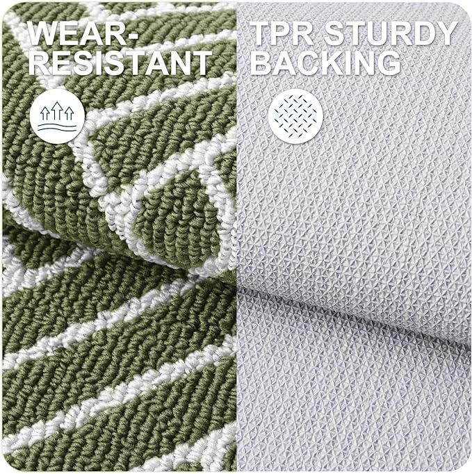 OLANLY Indoor Door Mat, 48x32 Inch, Dirt Resistant and Absorbent, Non-Slip Rubber Backing Floor Mats, Easy Clean Low-Profile Doormat for Entryway, Front Door, and Inside Entrance, Green - Image 3