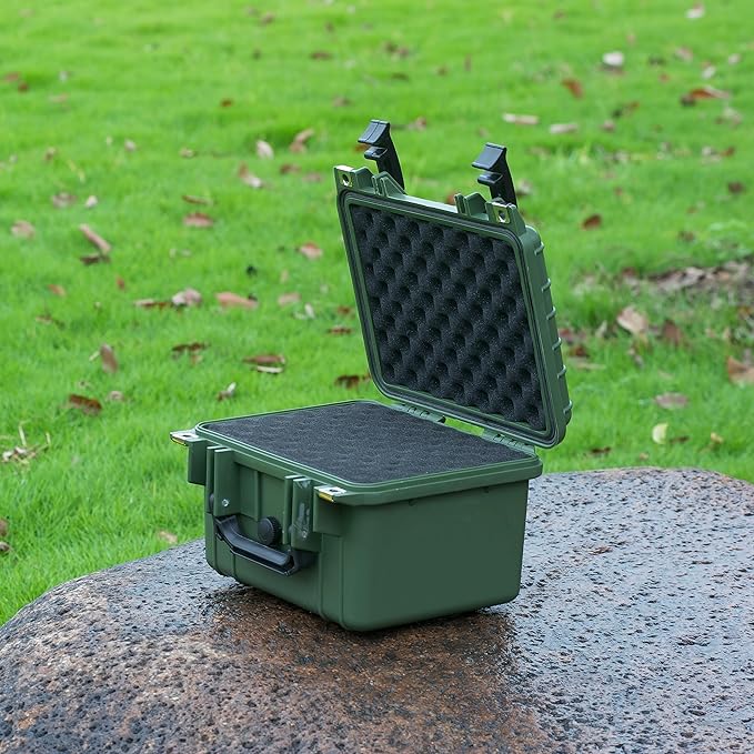 MEIJIA Portable All Weather IP67 Waterproof Camera Case,hard case with Customizable Fit Foam,Fit Use of Drones,Camera,Equipments,10.62 x9.68x6.87inches(Green) - Image 3