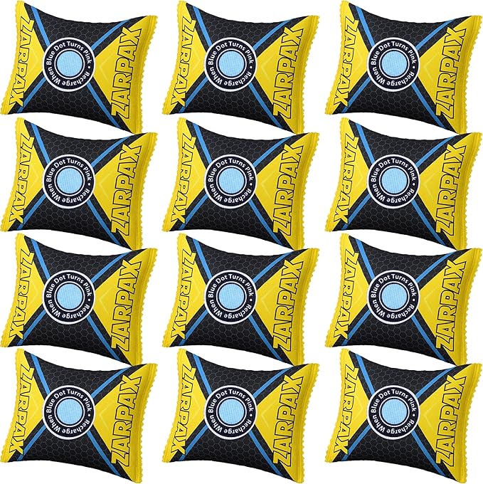 4.4 oz/125g Rechargeable Desiccant Packs Dehumidifier Bag - 12 Pack - Moisture Absorbers For Safes, Car, Bathroom, Storage - Moisture Remover Eliminates Humidity - Reusable Desiccant Bags by Zarpax
