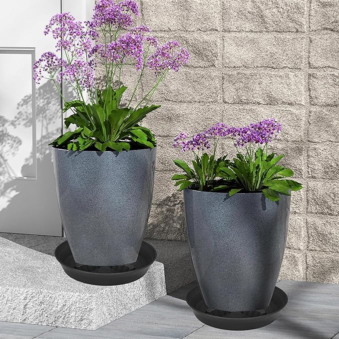 4 Pack Plant Saucer 10 inch, 8 12 14 17 inch, Plant Stand Plastic Plant Saucers for Indoors Outdoor, Heavy Duty Flower Plant Risers for Inside Pots, Pot Saucers for Plants, Grow Bags Saucers - Image 8