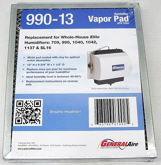 OEM GeneralAire 990-13 Evaporator Pad Media Filter for 709 990 1040 1042 1137 SL16 by GeneralAire