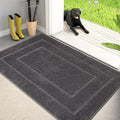 PURRUGS Dirt Trapping Door Mat 34" x 59", Non-Slip/Skid Machine Washable Entryway Area Rug, Dog Doormat, Super Absorbent Welcome Mat for Muddy Wet Shoes and Paws, Grey by PURRUGS