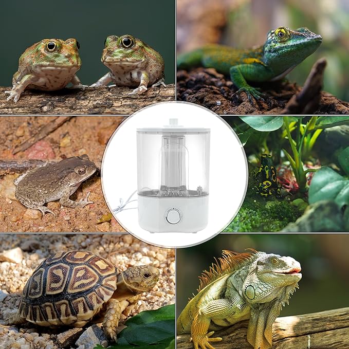 Reptile Fogger, 4L Top Fill Adjustable Mister Tank, Reptile Humidifier for Terrariums and Paludarium, Enhances Humidity Control, White, 1 Set - Image 7