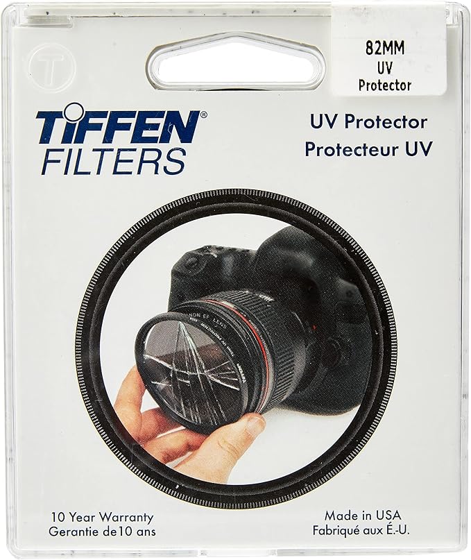 Tiffen 82UVP Slim 82mm UV Protection Filter for Camera Lens, Clear Optical Glass, Impact Resistant by Tiffen