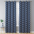 HLC.ME Lattice Print Design Bedroom Blackout Curtains - Thermal Heat Absorbing & Sunblock - Light Blocking Energy Smart Window Drapery Curtain Grommet Panels, Set of 2, 52 W x 84 L - Navy Blue by HomeLinenCollections