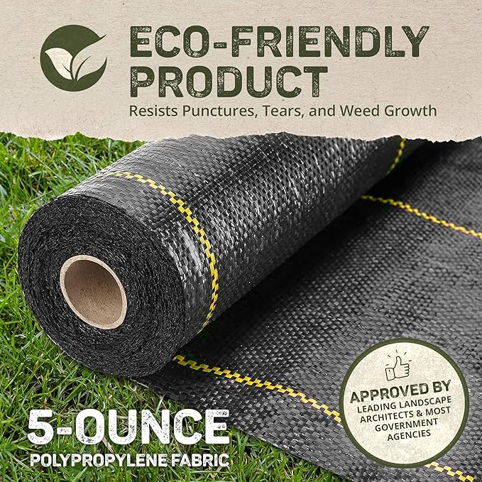 Dewitt 6-Pack Pro-5 Weed Barrier Fabric 5 oz, 4 x 250 Feet – Heavy-Duty Woven Landscape Ground Cover Mat for Raised Garden Bed, Greenhouse Gardening, Outdoor Landscaping, and Commercial Planting - Image 3