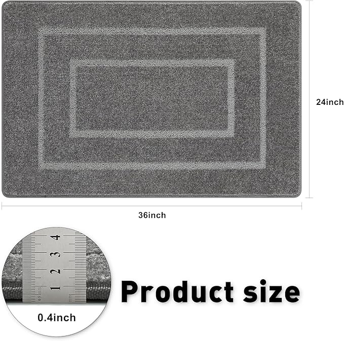 PURE ERA Carpet Stair Tread Landing Mat Tape Free Self Adhesive Non Slip Skid Resistant Indoor Doormat Area Rug Floor Mat for Kitchen Bathroom Workstations Washable 2' X 3' - Image 3