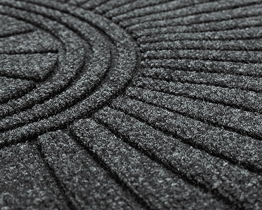 Guardian EcoGuard Diamond Fan Indoor Wiper Door Mat, Recycled Plactic and Rubber, 4', Charcoal Black - Image 8