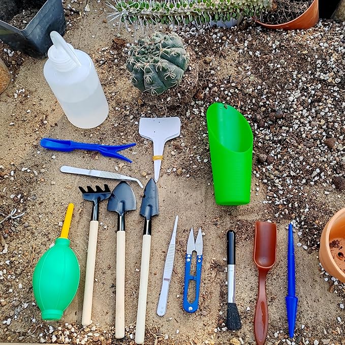 GXXMEI 20PCS/Set Succulent Tools Set, Mini Garden Tool Set, Transplanting Tools Set, Succulent Care Kit for Succulent Miniature Gardening Plant - Image 3