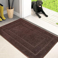 PURRUGS Dirt Trapping Door Mat 20" x 31.5", Non-Slip/Skid Machine Washable Entryway Rug, Dog Doormat, Super Absorbent Welcome Mat for Muddy Wet Shoes and Paws, Brown by PURRUGS