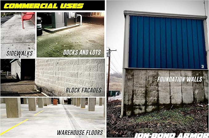 Ion-Bond Armor Industrial Concrete Sealer - 5 Gals. Waterproofing Sealer for Basement Walls, Cinder Blocks, Concrete Slabs, Fiber-Reinforced, Crawlspaces, Garage Floors. Penetrates Through Latex Paint - Image 4