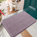 OLANLY Dog Door Mat for Muddy Paws 24x16, Absorbs Moisture and Dirt, Absorbent Non-Slip Washable Doormat, Quick Dry Chenille Mud Mat for Dogs, Entry Indoor Entryway Carpet for Inside Floor, Deep Plum by OLANLY