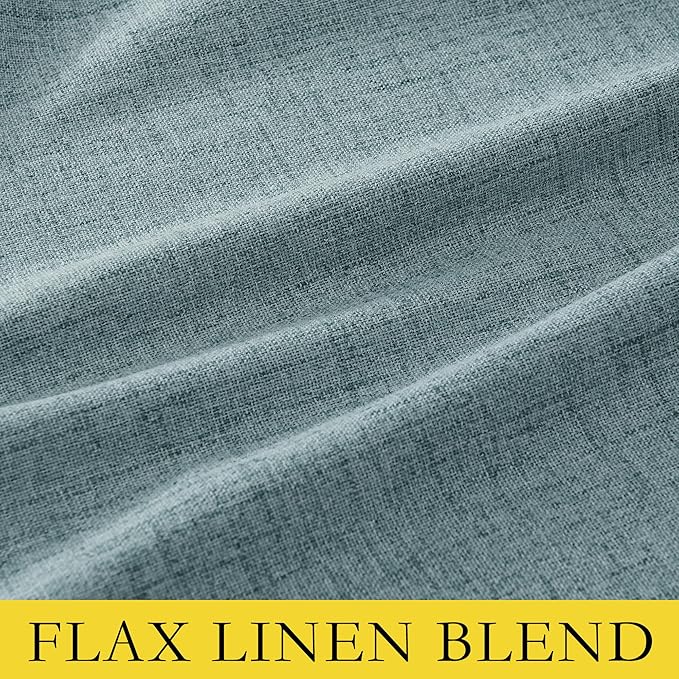 NICETOWN 100% Absolutely Blackout Linen Curtains with Thermal Insulated Liner, Skylark Blue, 62" Wide, 72" Length Energy Saving Curtains for Playroom 2 Panels Set, Vertical Blinds - Image 8